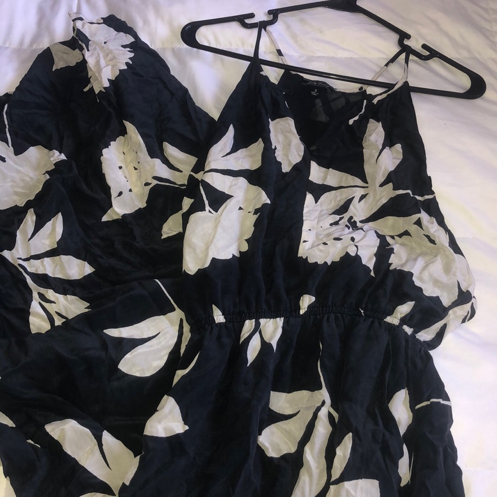 Long Navy blue and white lucky brand dress.